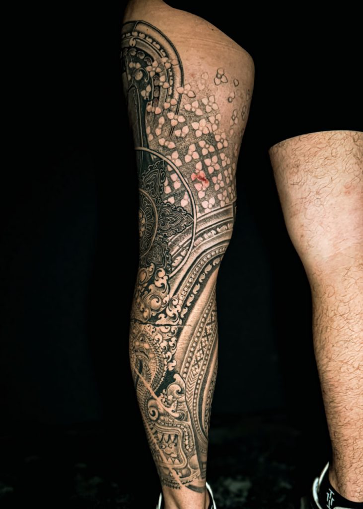 Full-Leg Tattoo The Khmer Naga